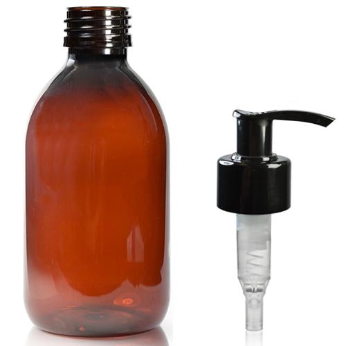 Amber PET Plastic Bottles with Pump