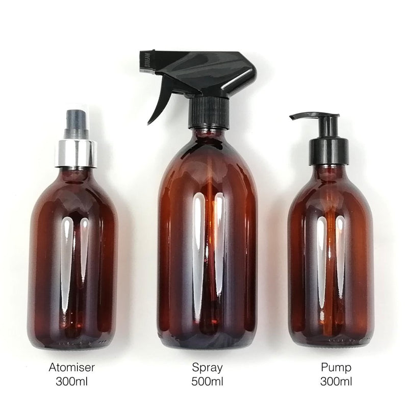 Amber Glass Bottles with Pump
